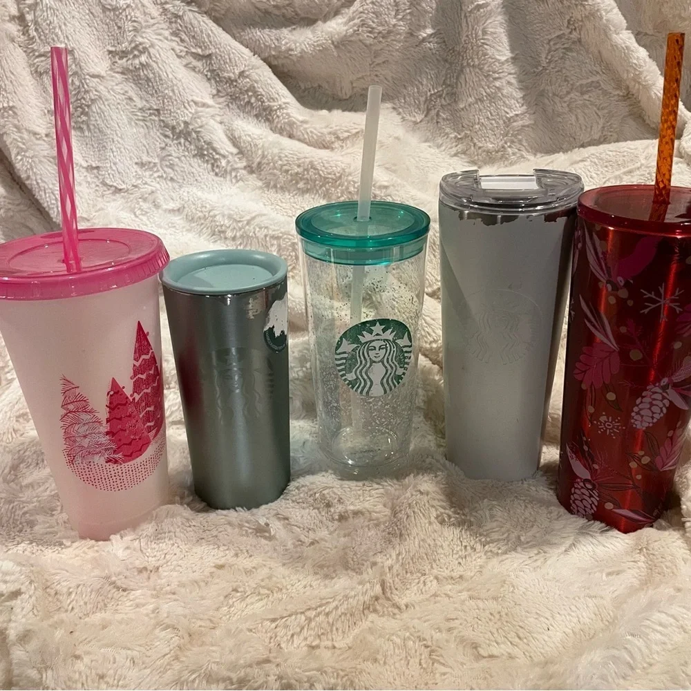 Set of 5 Starbucks coffeee cups